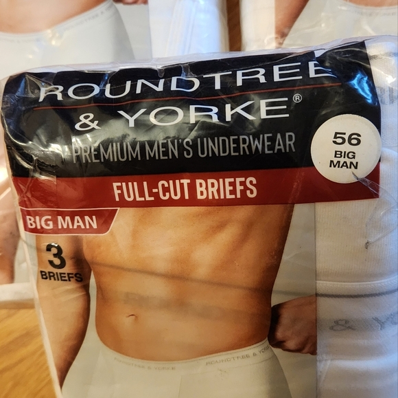 Roundtree & Yorke WHITE Full Cut Briefs 3 Pair/Pack  Sz 56 3PKS. 9 Pairs Total - Picture 7 of 7